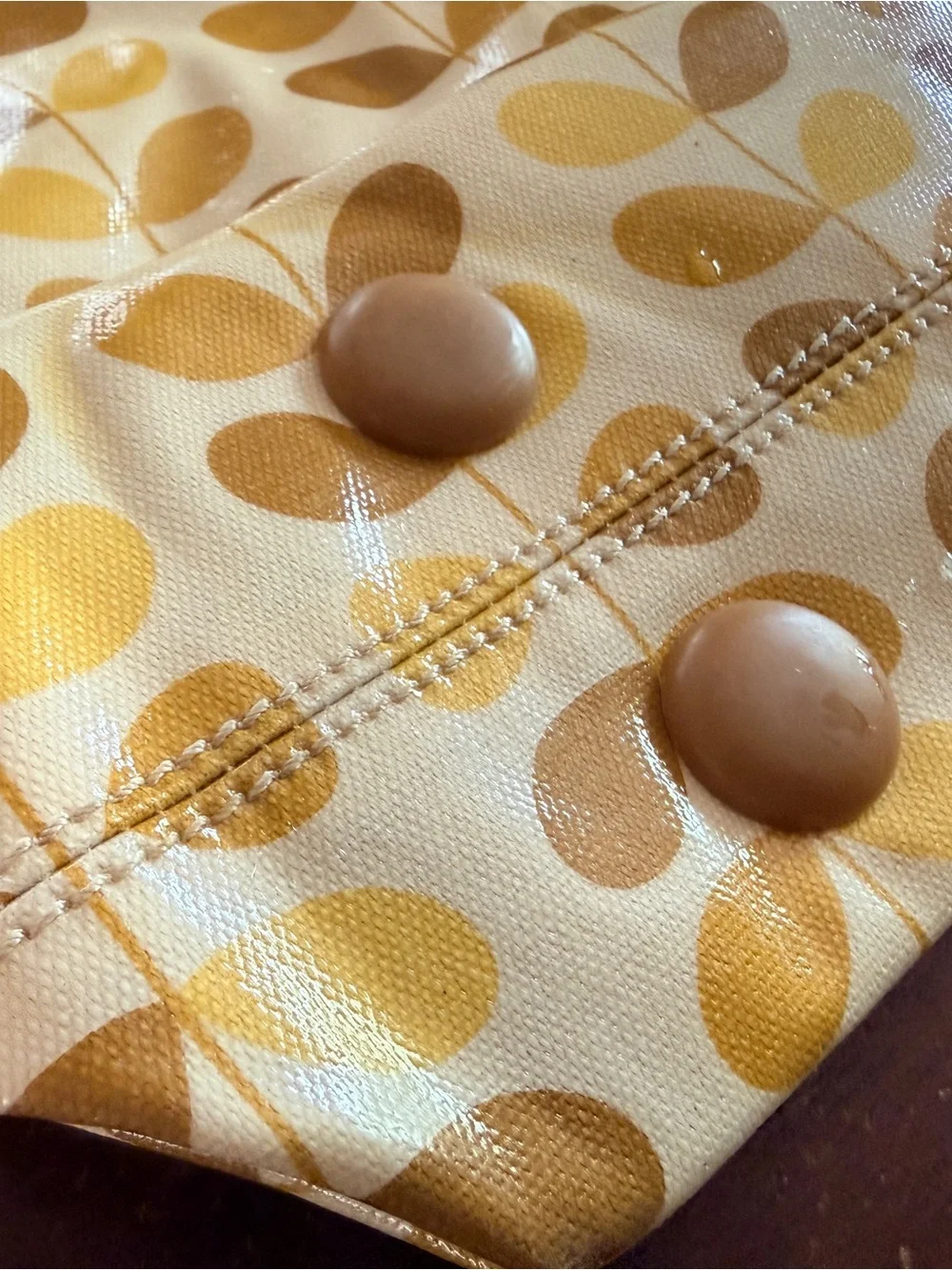 Orla Kiely Yellow and Tan Leaf-Print Hobo Bag. Shoulder bag